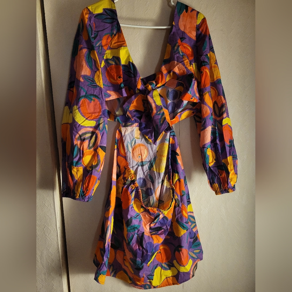 Anthropologie Farm Rio Long sleeve poplin mini - Picture 4 of 7